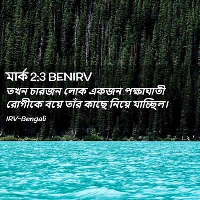 Picture 02 - মার্ক 2:3 BENIRV - তখন চারজন লোক একজন - Bible Verse Picture