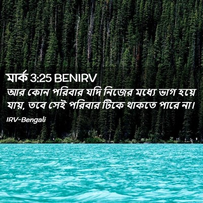Picture 02 - মার্ক 3:25 BENIRV - আর কোন পরিবার যদি - Bible Verse Picture