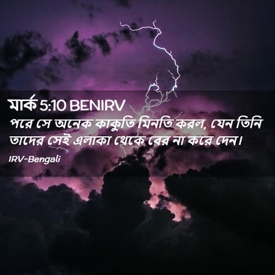 Picture 02 - মার্ক 5:10 BENIRV - পরে সে অনেক কাকুতি - Bible Verse Picture
