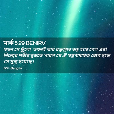 Picture 02 - মার্ক 5:29 BENIRV - যখন সে ছুঁলো, তখনই - Bible Verse Picture
