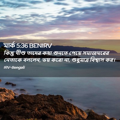 Picture 02 - মার্ক 5:36 BENIRV - কিন্তু যীশু তাদের - Bible Verse Picture