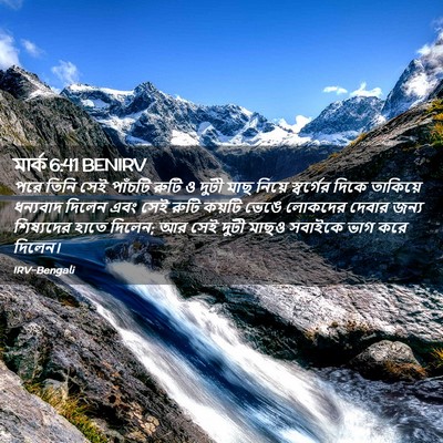Picture 02 - মার্ক 6:41 BENIRV - পরে তিনি সেই - Bible Verse Picture