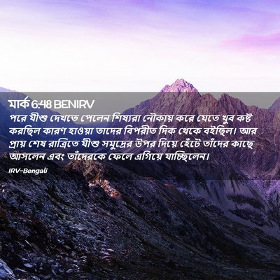 Picture 02 - মার্ক 6:48 BENIRV - পরে যীশু দেখতে - Bible Verse Picture