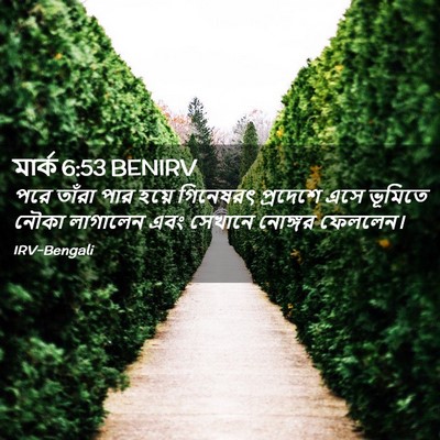 Picture 02 - মার্ক 6:53 BENIRV - পরে তাঁরা পার হয়ে - Bible Verse Picture