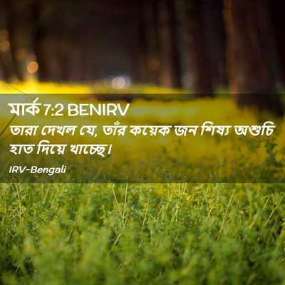 Picture 02 - মার্ক 7:2 BENIRV - তারা দেখল যে, তাঁর - Bible Verse Picture