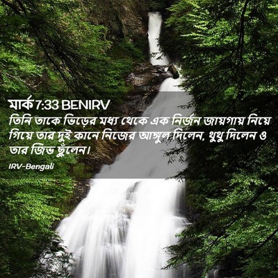 Picture 02 - মার্ক 7:33 BENIRV - তিনি তাকে ভিড়ের - Bible Verse Picture