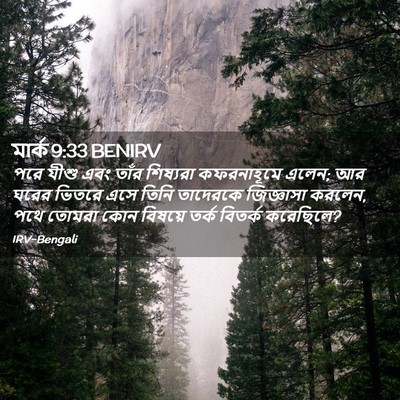 Picture 02 - মার্ক 9:33 BENIRV - পরে যীশু এবং তাঁর - Bible Verse Picture