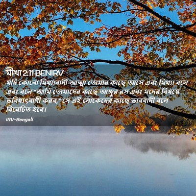 Picture 02 - মীখা 2:11 BENIRV - যদি কোনো - Bible Verse Picture