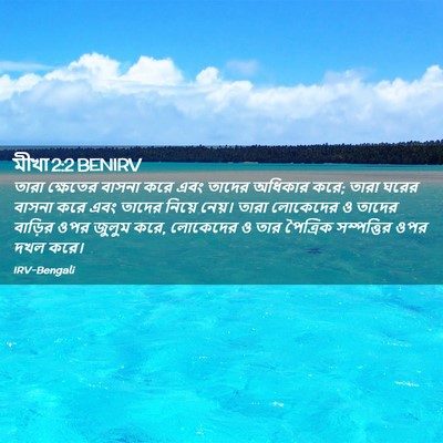 Picture 02 - মীখা 2:2 BENIRV - তারা ক্ষেতের - Bible Verse Picture