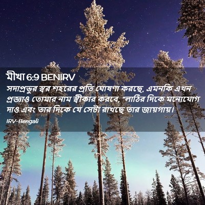 Picture 02 - মীখা 6:9 BENIRV - সদাপ্রভুর স্বর - Bible Verse Picture