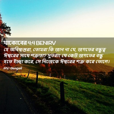 Picture 02 - যাকোবের 4:4 BENIRV - হে অবিশ্বস্তরা, - Bible Verse Picture