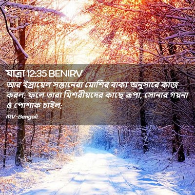 Picture 02 - যাত্ৰা 12:35 BENIRV - আর ইস্রায়েল - Bible Verse Picture