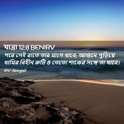 Picture 02 - যাত্ৰা 12:8 BENIRV - পরে সেই রাতে তার - Bible Verse Picture