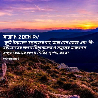 Picture 02 - যাত্ৰা 14:2 BENIRV - “তুমি ইস্রায়েল - Bible Verse Picture