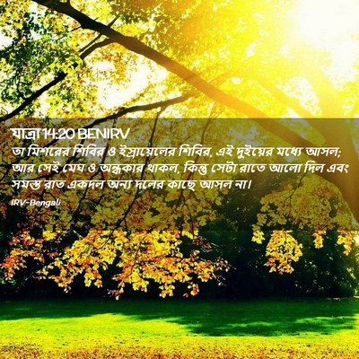 Picture 02 - যাত্ৰা 14:20 BENIRV - তা মিশরের শিবির ও - Bible Verse Picture