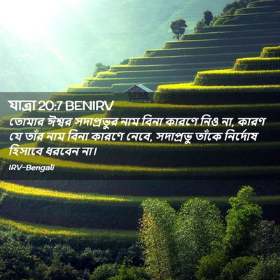 Picture 02 - যাত্ৰা 20:7 BENIRV - তোমার ঈশ্বর - Bible Verse Picture