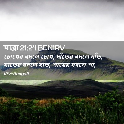 Picture 02 - যাত্ৰা 21:24 BENIRV - চোখের বদলে চোখ, - Bible Verse Picture