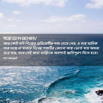 Picture 02 - যাত্ৰা 22:14 BENIRV - আর কেউ যদি নিজের - Bible Verse Picture
