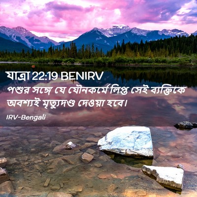 Picture 02 - যাত্ৰা 22:19 BENIRV - পশুর সঙ্গে যে - Bible Verse Picture