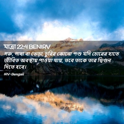 Picture 02 - যাত্ৰা 22:4 BENIRV - গরু, গাধা বা ভেড়া, - Bible Verse Picture
