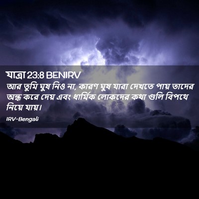 Picture 02 - যাত্ৰা 23:8 BENIRV - আর তুমি ঘুষ নিও না, - Bible Verse Picture