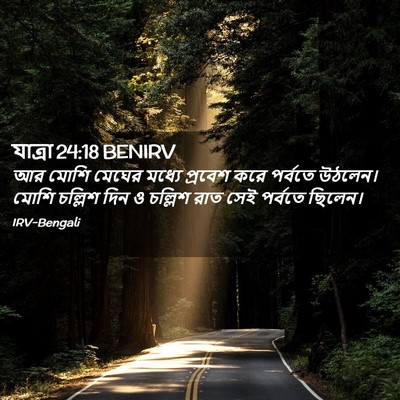 Picture 02 - যাত্ৰা 24:18 BENIRV - আর মোশি মেঘের - Bible Verse Picture