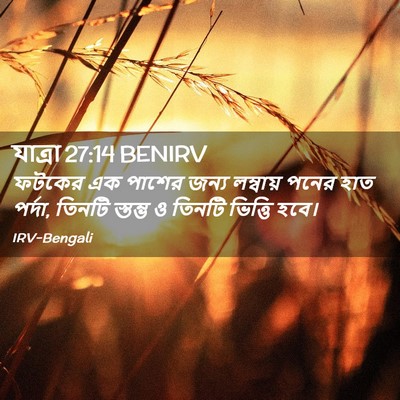 Picture 02 - যাত্ৰা 27:14 BENIRV - ফটকের এক পাশের - Bible Verse Picture