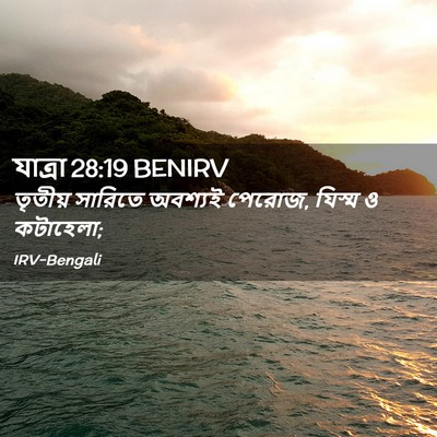 Picture 02 - যাত্ৰা 28:19 BENIRV - তৃতীয় সারিতে - Bible Verse Picture