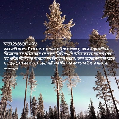 Picture 02 - যাত্ৰা 28:38 BENIRV - আর এটি অবশ্যই - Bible Verse Picture