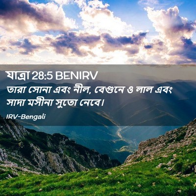 Picture 02 - যাত্ৰা 28:5 BENIRV - তারা সোনা এবং নীল, - Bible Verse Picture