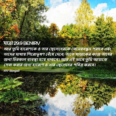 Picture 02 - যাত্ৰা 29:9 BENIRV - আর তুমি হারোণকে ও - Bible Verse Picture