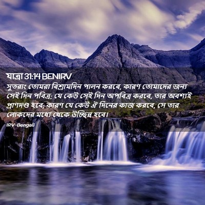 Picture 02 - যাত্ৰা 31:14 BENIRV - সুতরাং তোমরা - Bible Verse Picture