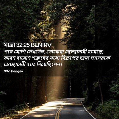 Picture 02 - যাত্ৰা 32:25 BENIRV - পরে মোশি দেখলেন, - Bible Verse Picture