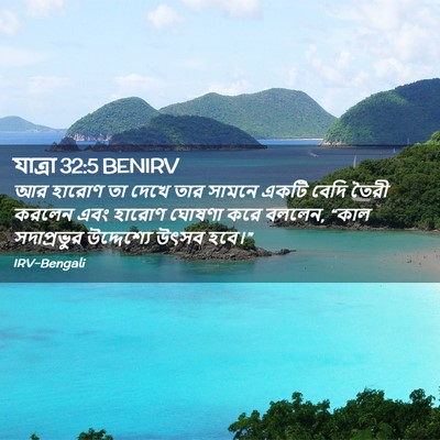 Picture 02 - যাত্ৰা 32:5 BENIRV - আর হারোণ তা দেখে - Bible Verse Picture