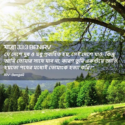 Picture 02 - যাত্ৰা 33:3 BENIRV - যে দেশে দুধ ও মধু - Bible Verse Picture