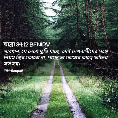 Picture 02 - যাত্ৰা 34:12 BENIRV - সাবধান, যে দেশে - Bible Verse Picture