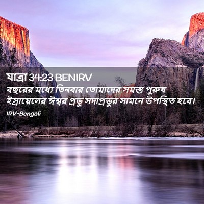 Picture 02 - যাত্ৰা 34:23 BENIRV - বছরের মধ্যে - Bible Verse Picture