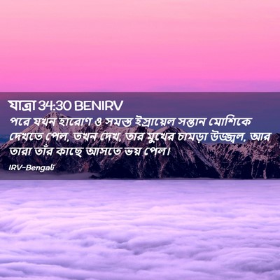 Picture 02 - যাত্ৰা 34:30 BENIRV - পরে যখন হারোণ ও - Bible Verse Picture