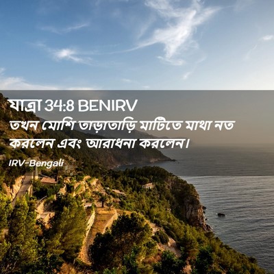 Picture 02 - যাত্ৰা 34:8 BENIRV - তখন মোশি - Bible Verse Picture