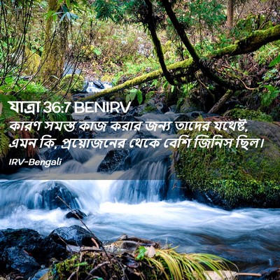 Picture 02 - যাত্ৰা 36:7 BENIRV - কারণ সমস্ত কাজ - Bible Verse Picture