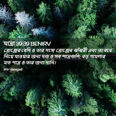 Picture 02 - যাত্ৰা 39:39 BENIRV - ব্রোঞ্জের বেদি ও - Bible Verse Picture