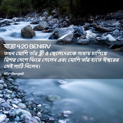 Picture 02 - যাত্ৰা 4:20 BENIRV - তখন মোশি তাঁর - Bible Verse Picture