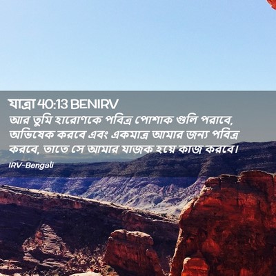 Picture 02 - যাত্ৰা 40:13 BENIRV - আর তুমি হারোণকে - Bible Verse Picture