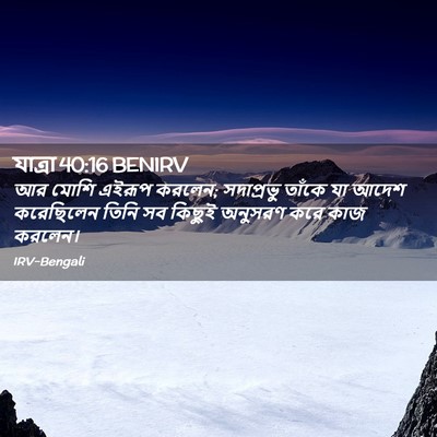Picture 02 - যাত্ৰা 40:16 BENIRV - আর মোশি এইরূপ - Bible Verse Picture