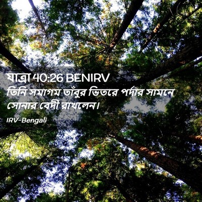 Picture 02 - যাত্ৰা 40:26 BENIRV - তিনি সমাগম তাঁবুর - Bible Verse Picture