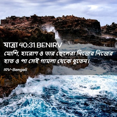 Picture 02 - যাত্ৰা 40:31 BENIRV - মোশি, হারোণ ও তার - Bible Verse Picture