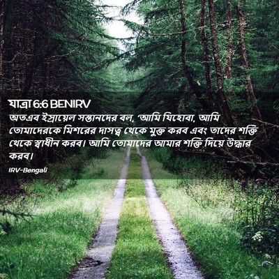 Picture 02 - যাত্ৰা 6:6 BENIRV - অতএব ইস্রায়েল - Bible Verse Picture