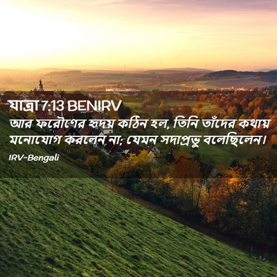 Picture 02 - যাত্ৰা 7:13 BENIRV - আর ফরৌণের হৃদয় - Bible Verse Picture