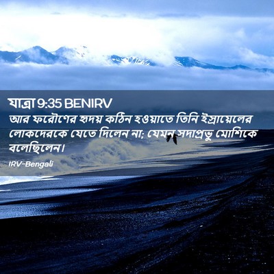 Picture 02 - যাত্ৰা 9:35 BENIRV - আর ফরৌণের হৃদয় - Bible Verse Picture