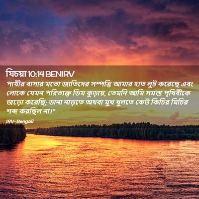 Picture 02 - যিচয়া 10:14 BENIRV - পাখীর বাসার মতো - Bible Verse Picture